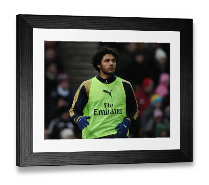 Framed Print : Mohamed Elneny: Arsenal's Ready Substitute vs Stoke City, Premier League 2015-16 Framed Print : Mohamed Elneny: Arsenal's Ready Substitute vs Stoke City, Premier League 2015-16