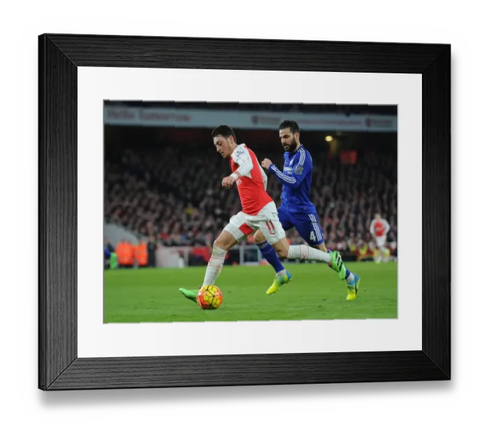 Framed Print : Clash of the Masters: Ozil vs. Fabregas, Arsenal vs. Chelsea, 2015-16 Premier League Framed Print : Clash of the Masters: Ozil vs. Fabregas, Arsenal vs. Chelsea, 2015-16 Premier League