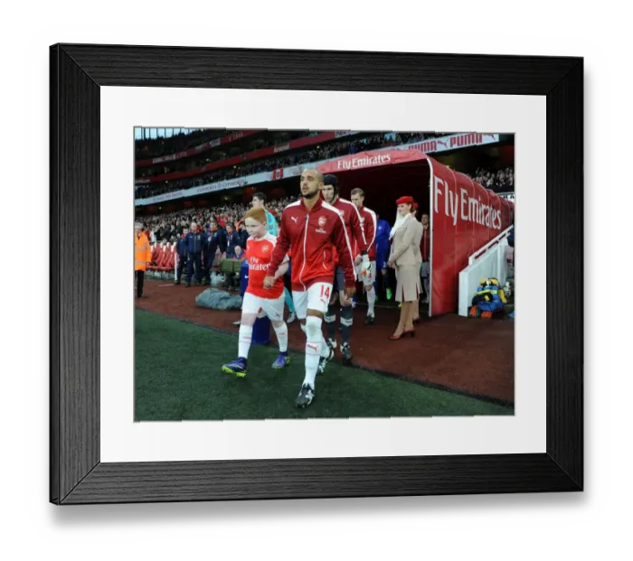 Framed Print : Theo Walcott Leads Arsenal Out Against Chelsea in Premier League Showdown Framed Print : Theo Walcott Leads Arsenal Out Against Chelsea in Premier League Showdown