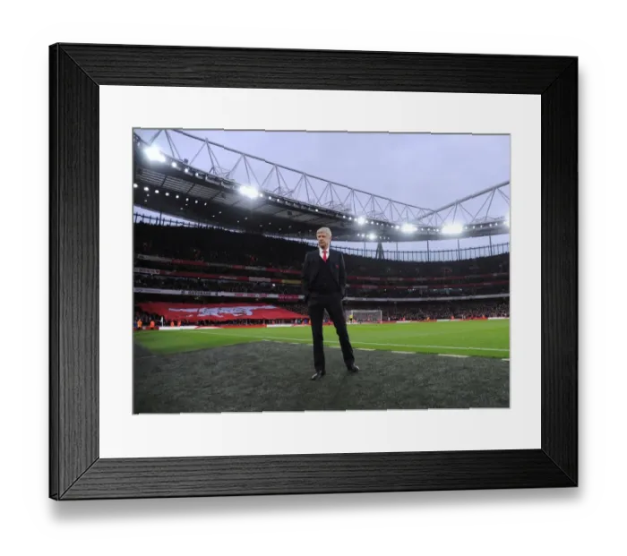 Framed Print : Arsene Wenger: Arsenal vs. Chelsea, Premier League 2015-16 - The Manager's Intense Focus