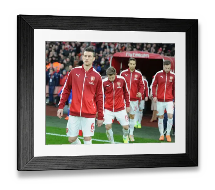 Framed Print : Arsenal's Koscielny in Action Against Chelsea at the Emirates, Premier League 2015-16