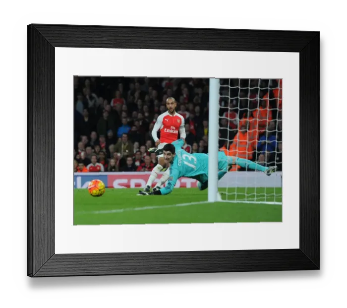 Framed Print : Theo Walcott's Agonizing Miss: Arsenal vs. Chelsea, Premier League 2015-16 Framed Print : Theo Walcott's Agonizing Miss: Arsenal vs. Chelsea, Premier League 2015-16
