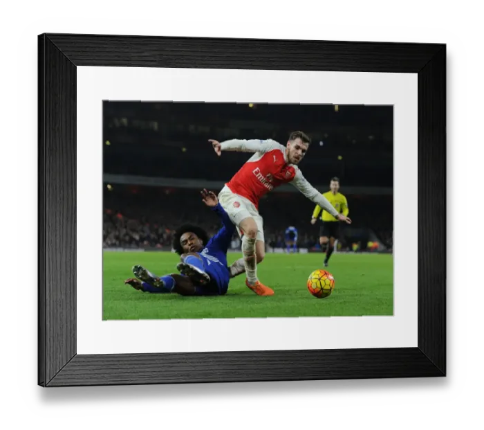Framed Print : Clash of the Titans: Ramsey vs. Willian Duel - Arsenal vs. Chelsea, Premier League 2015-16