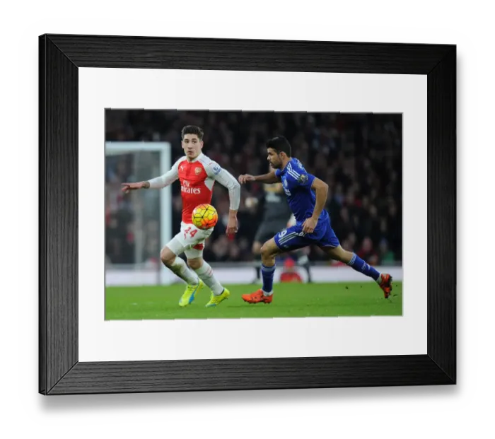 Framed Print : Bellerin vs. Costa: A Premier League Showdown at the Emirates