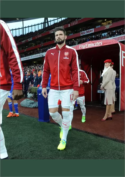 Olivier Giroud (Arsenal) walks out of the tunnel before the match. Arsenal 0: 1 Chelsea