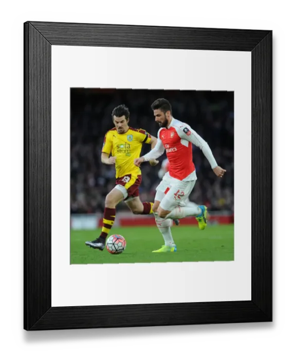 Framed Print : Clash of the Titans: Giroud vs. Barton in Arsenal's FA Cup Battle against Burnley Framed Print : Clash of the Titans: Giroud vs. Barton in Arsenal's FA Cup Battle against Burnley