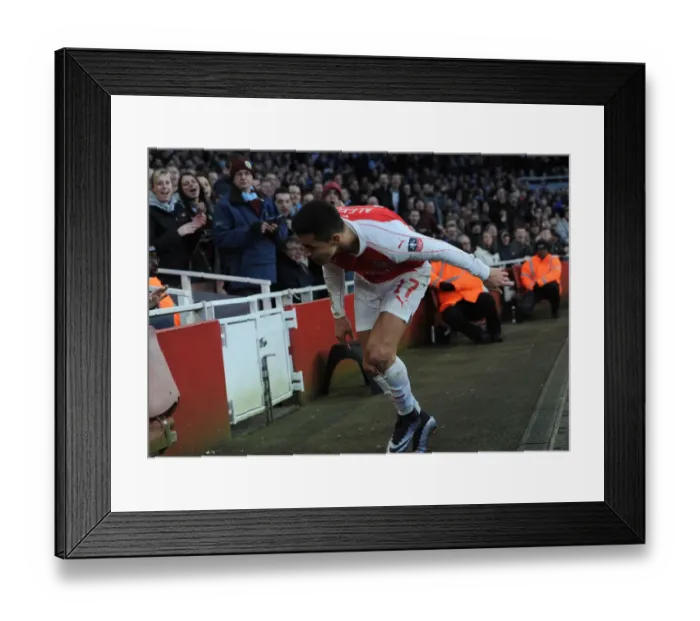 Framed Print : Alexis Sanchez Soars Over Advertising Boards in Intense FA Cup Clash vs. Burnley Framed Print : Alexis Sanchez Soars Over Advertising Boards in Intense FA Cup Clash vs. Burnley