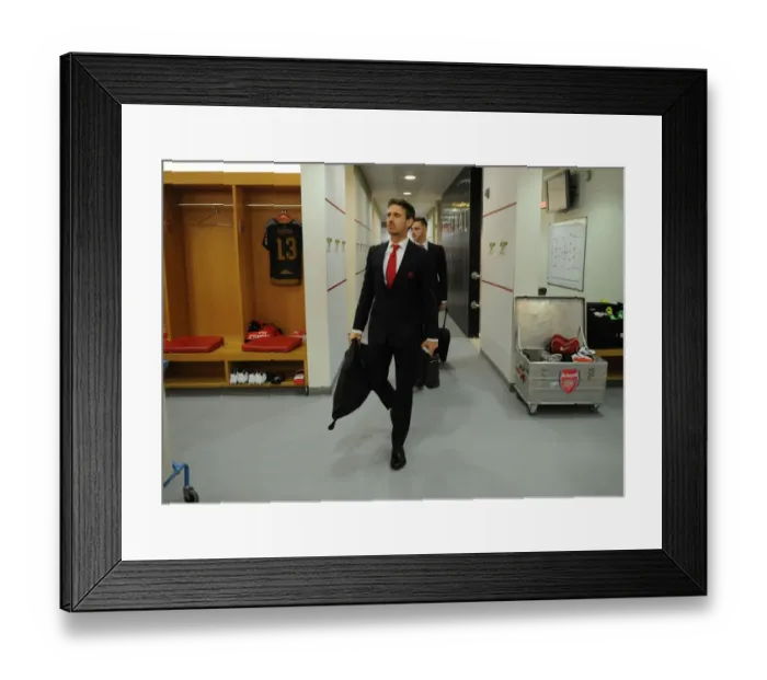 Framed Print : Arsenal FC: Nacho Monreal in The Emirates FA Cup Fourth Round Changing Room (2016)