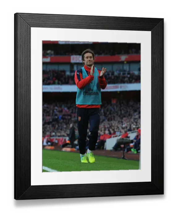 Framed Print : Arsenal's Tomas Rosicky Appreciating Fans Support in FA Cup Match vs Burnley (2016)