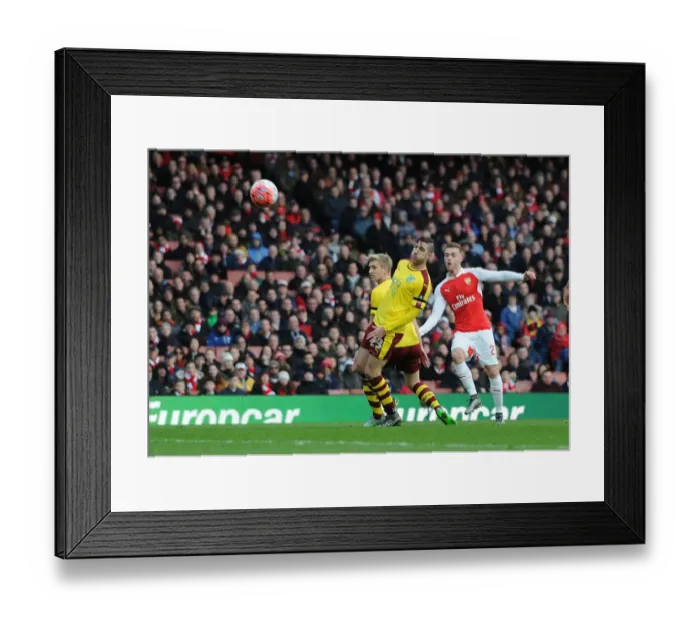 Framed Print : Calum Chambers Scores the First Goal: Arsenal Triumphs Over Burnley in FA Cup Fourth Round