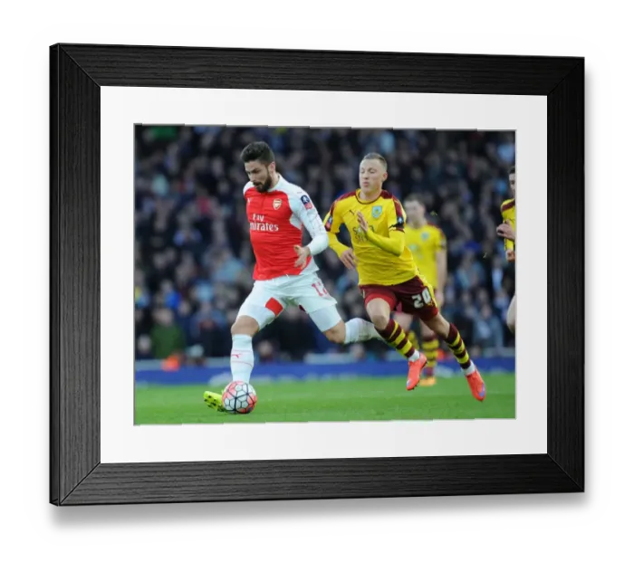 Framed Print : Arsenal's Olivier Giroud Scores Against Burnley in FA Cup Fourth Round Framed Print : Arsenal's Olivier Giroud Scores Against Burnley in FA Cup Fourth Round