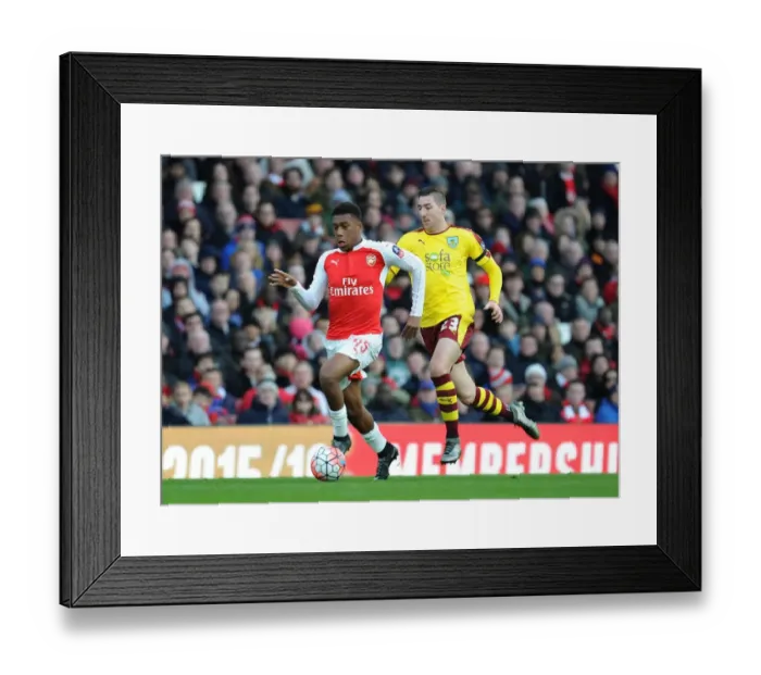 Framed Print : Arsenal's Alex Iwobi Outsmarts Burnley's Stephen Ward in FA Cup Showdown Framed Print : Arsenal's Alex Iwobi Outsmarts Burnley's Stephen Ward in FA Cup Showdown