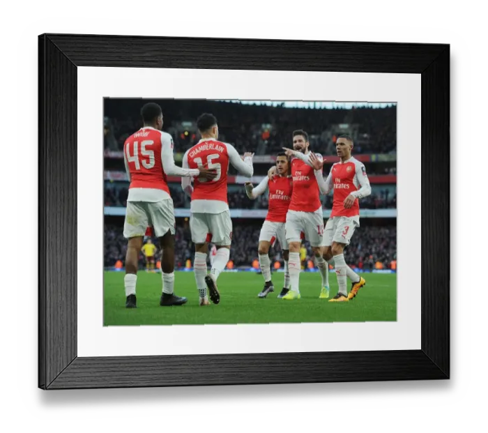 Framed Print : Arsenal Celebrate Alexis Sanchez's FA Cup Goal Against Burnley
