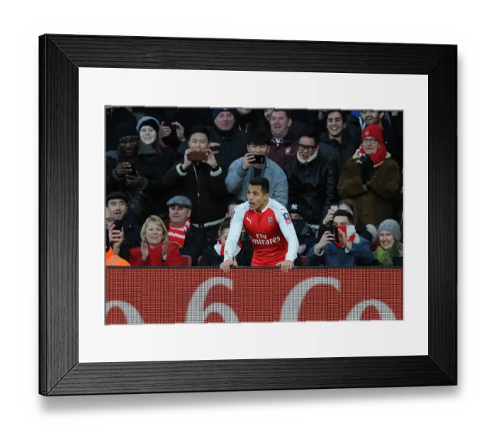 Framed Print : Arsenal's Unforgettable FA Cup Triumph: Alexis Sanchez's Passionate Moment with Fans vs Burnley