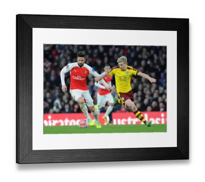 Framed Print : Arsenal vs Burnley: FA Cup Showdown - A Battle between Olivier Giroud and Ben Mee Framed Print : Arsenal vs Burnley: FA Cup Showdown - A Battle between Olivier Giroud and Ben Mee