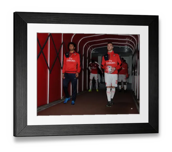 Framed Print : Mohamed Elneny and Calum Chambers (Arsenal) before the warm up. Arsenal 2: 1 Burnley Framed Print : Mohamed Elneny and Calum Chambers (Arsenal) before the warm up. Arsenal 2: 1 Burnley
