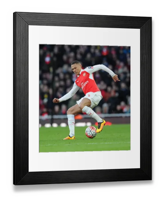 Framed Print : Kieran Gibbs (Arsenal). Arsenal 2: 1 Burnley. FA Cup 4th Round. Emirates Stadium, 30  /  1  /  16