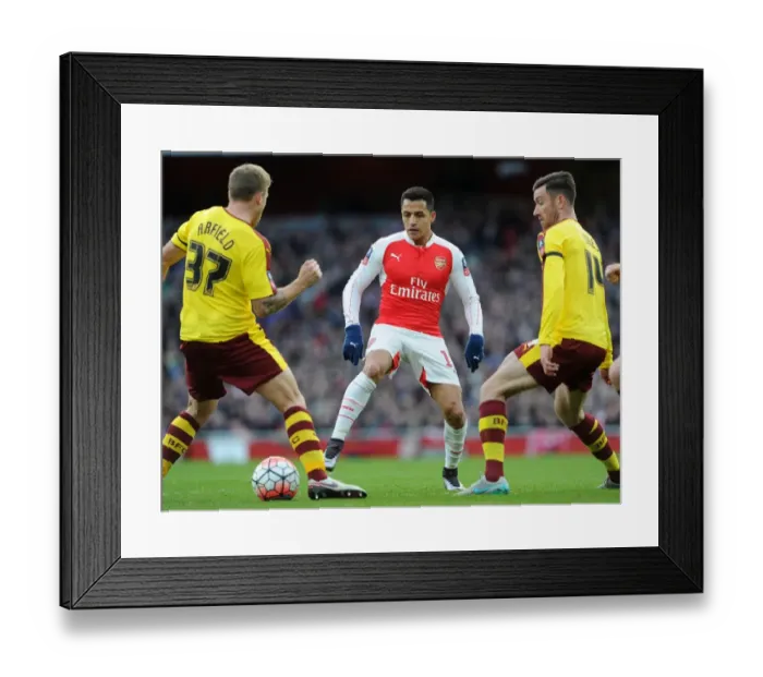 Framed Print : Alexis Sanchez (Arsenal) nutmeg assist on Scott Arfield (Burnley). Arsenal 2: 1 Burnley Framed Print : Alexis Sanchez (Arsenal) nutmeg assist on Scott Arfield (Burnley). Arsenal 2: 1 Burnley