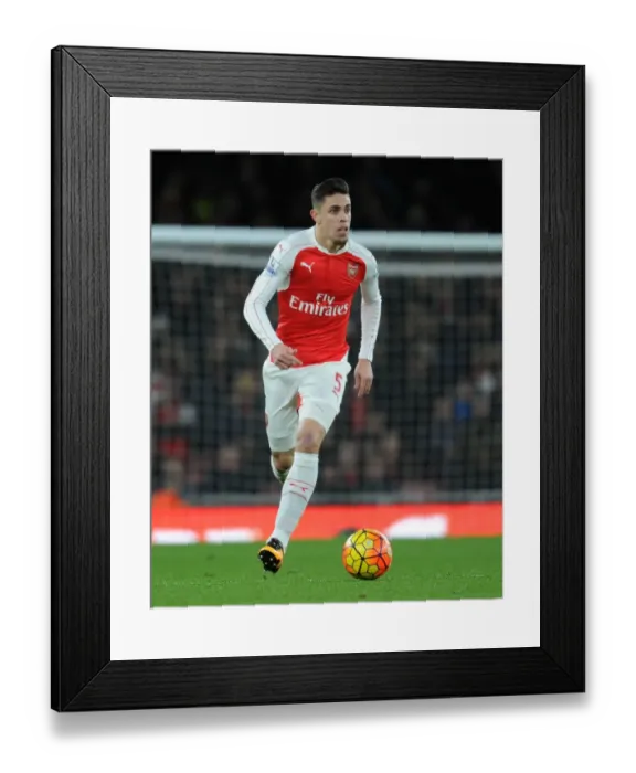 Framed Print : Gabriel in Action: Arsenal vs Southampton, Premier League 2015-16
