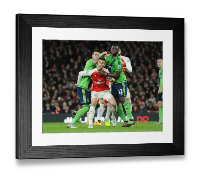 Framed Print : Koscielny vs. Fonte & Wanyama: A Battle of Defenders in Arsenal vs. Southampton Framed Print : Koscielny vs. Fonte & Wanyama: A Battle of Defenders in Arsenal vs. Southampton