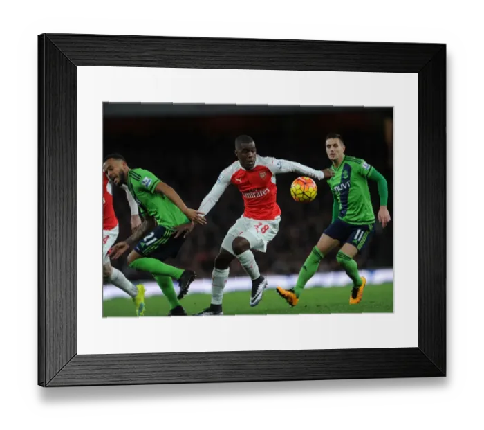 Framed Print : Campbell vs Tadic-Bertrand: Intense Battle between Arsenal's Joel Campbell and Southampton's Dusan Tadic and Ryan Bertrand in the Premier League Framed Print : Campbell vs Tadic-Bertrand: Intense Battle between Arsenal's Joel Campbell and Southampton's Dusan Tadic and Ryan Bertrand in the Premier League