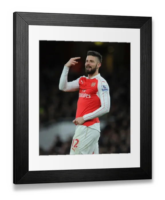 Framed Print : Olivier Giroud in Action: Arsenal vs. Southampton (Premier League 2015-16) Framed Print : Olivier Giroud in Action: Arsenal vs. Southampton (Premier League 2015-16)