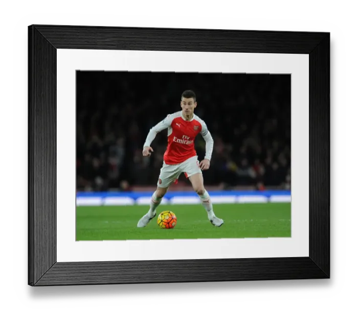 Framed Print : Arsenal's Koscielny in Action: Arsenal vs Southampton (2015-16)