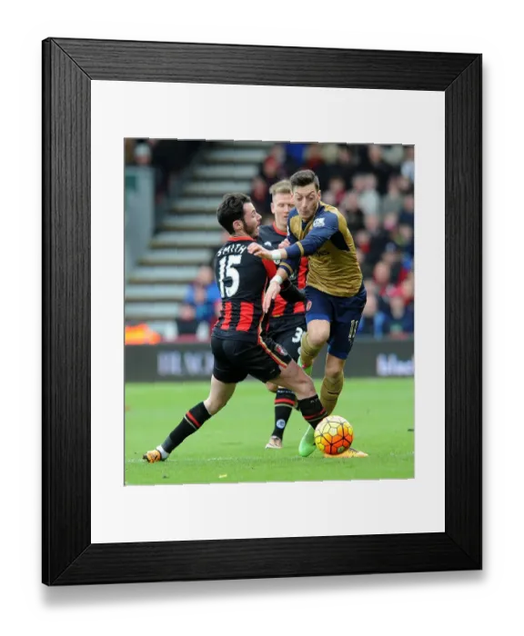 Framed Print : Mesut Ozil vs. Adam Smith: A Clash at The Vitality Stadium - Arsenal vs. Bournemouth (2015-16)