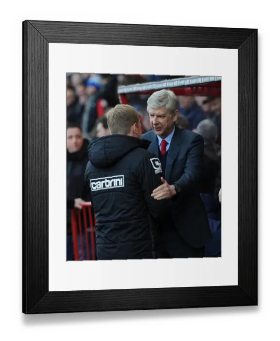 Framed Print : Arsene Wenger and Eddie Howe: A Pre-Match Handshake at the Bournemouth vs. Arsenal Premier League Match (2016) Framed Print : Arsene Wenger and Eddie Howe: A Pre-Match Handshake at the Bournemouth vs. Arsenal Premier League Match (2016)