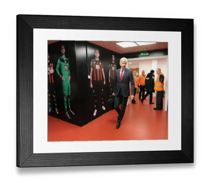Framed Print : Arsene Wenger: Focused Ahead of Arsenal's Clash against Bournemouth (2016) Framed Print : Arsene Wenger: Focused Ahead of Arsenal's Clash against Bournemouth (2016)