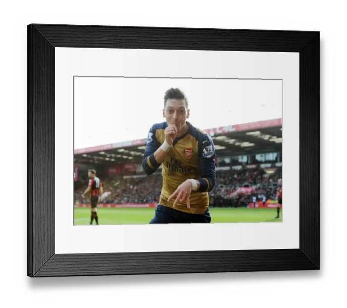Framed Print : Mesut Ozil Scores the Winning Goal: Arsenal's Triumph at Bournemouth (2015-16)