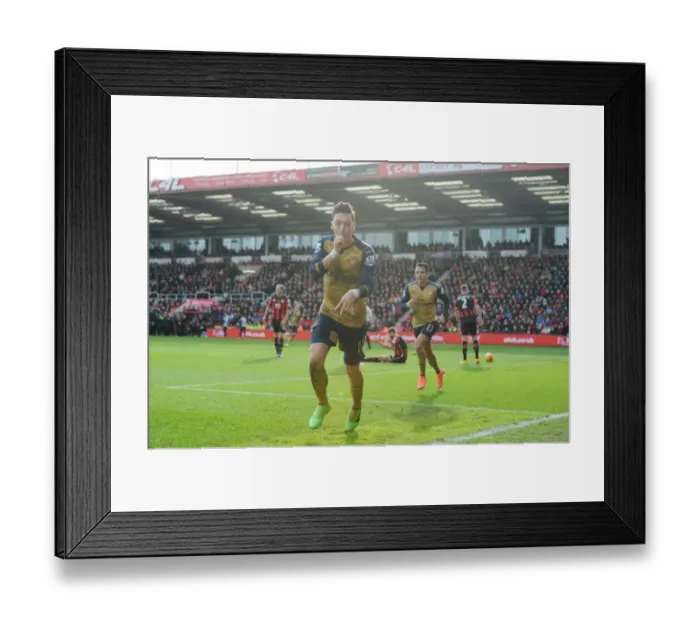 Framed Print : Mesut Ozil Scores First Arsenal Goal: Arsenal's Victory Over Bournemouth in 2015-16 Premier League Framed Print : Mesut Ozil Scores First Arsenal Goal: Arsenal's Victory Over Bournemouth in 2015-16 Premier League
