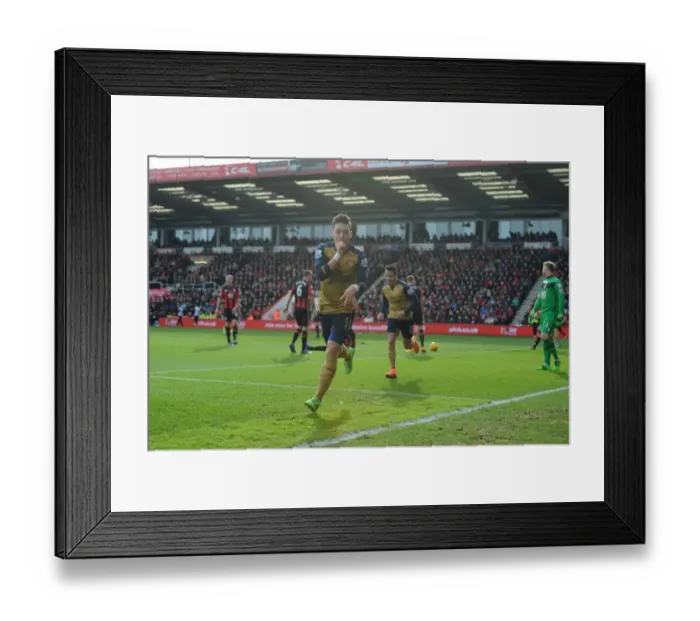Framed Print : Mesut Ozil Scores First Arsenal Goal: Bournemouth vs. Arsenal, Premier League 2015-16 Framed Print : Mesut Ozil Scores First Arsenal Goal: Bournemouth vs. Arsenal, Premier League 2015-16