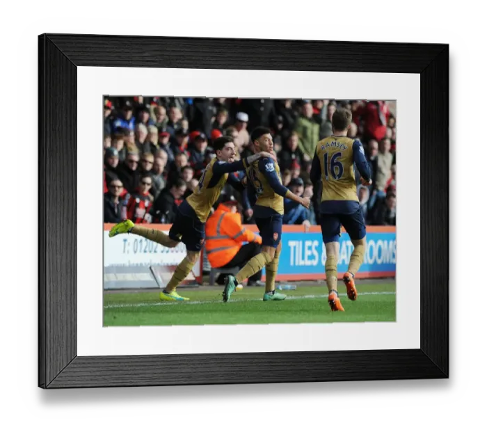 Framed Print : Oxlade-Chamberlain Braces: Arsenal's Win at Bournemouth, Premier League 2015-16