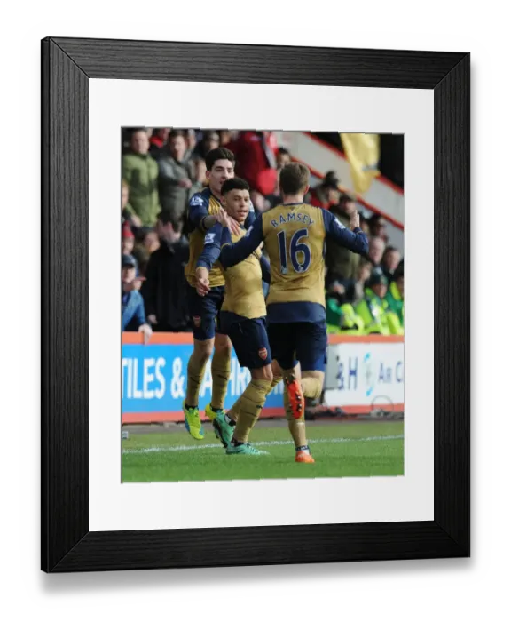 Framed Print : Oxlade-Chamberlain Scores His Second: Arsenal's Victory at Bournemouth (2015-16)