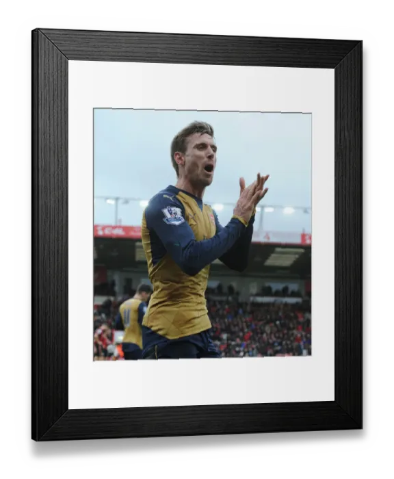 Framed Print : Monreal's Decisive Goal: Arsenal Clinch Premier League Victory over Bournemouth Framed Print : Monreal's Decisive Goal: Arsenal Clinch Premier League Victory over Bournemouth