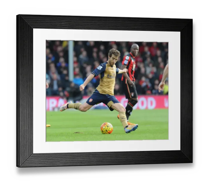 Framed Print : Mathieu Flamini in Action: Arsenal's Midfield Battle at Bournemouth, Premier League 2015-16