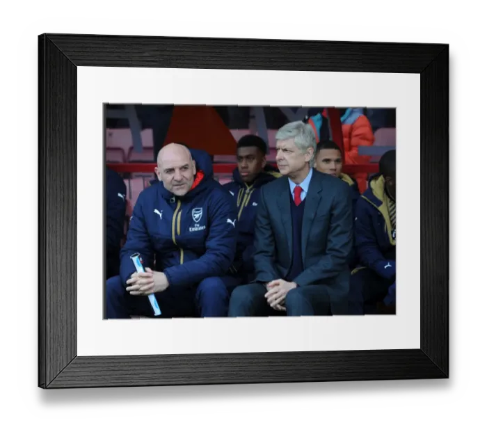 Framed Print : Arsene Wenger and Steve Bould: Focused Before Arsenal's Clash Against Bournemouth Framed Print : Arsene Wenger and Steve Bould: Focused Before Arsenal's Clash Against Bournemouth