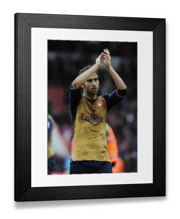 Framed Print : Mathieu Flamini Celebrates with Arsenal Fans: Bournemouth Victory