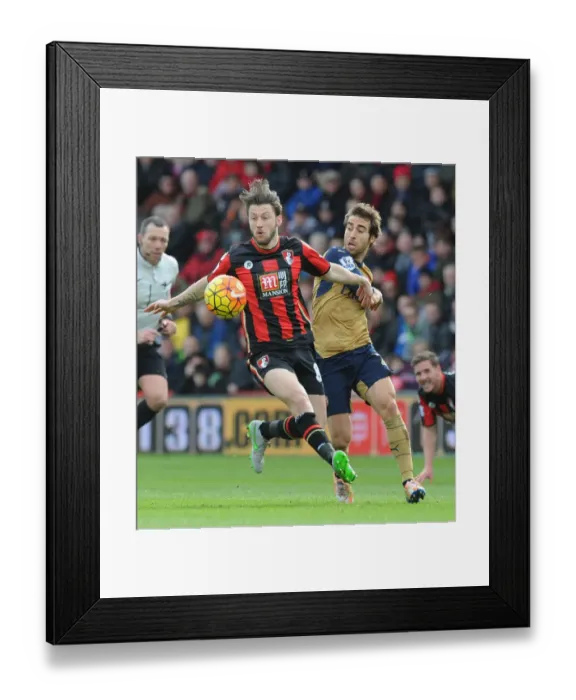 Framed Print : Flamini vs. Arter: An Intense Battle in the Premier League - Arsenal vs. Bournemouth
