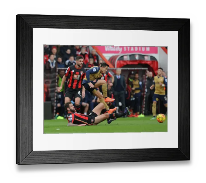 Framed Print : Clash at The Vitality: Alexis Sanchez vs. Steve Cook - Bournemouth vs. Arsenal in Premier League Football