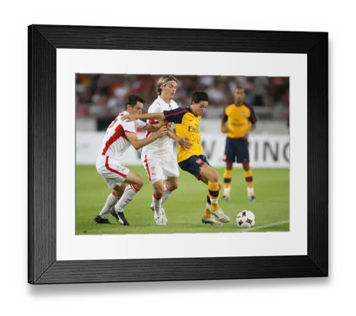 Framed Print : Sami Nasri (Arsenal) Trasch (Stuttgart)