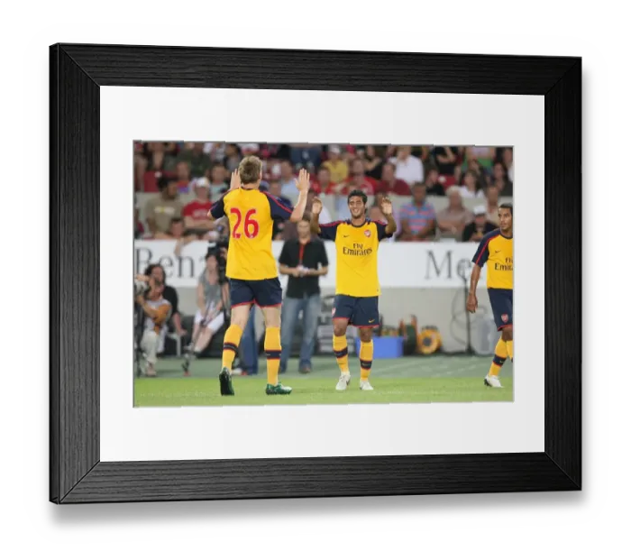 Framed Print : Carlos Vela celebrates scoring for Arsenal with Nicklas Bendtner Framed Print : Carlos Vela celebrates scoring for Arsenal with Nicklas Bendtner