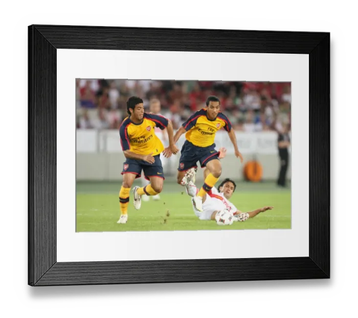 Framed Print : Theo Walcott and Carlos Vela (Arsenal) Tasci (Stuttgart)