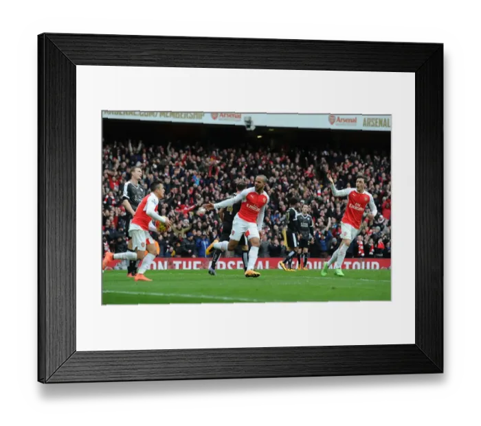 Framed Print : Arsenal's Theo Walcott Scores First Goal vs. Leicester City in 2015-16 Premier League Framed Print : Arsenal's Theo Walcott Scores First Goal vs. Leicester City in 2015-16 Premier League