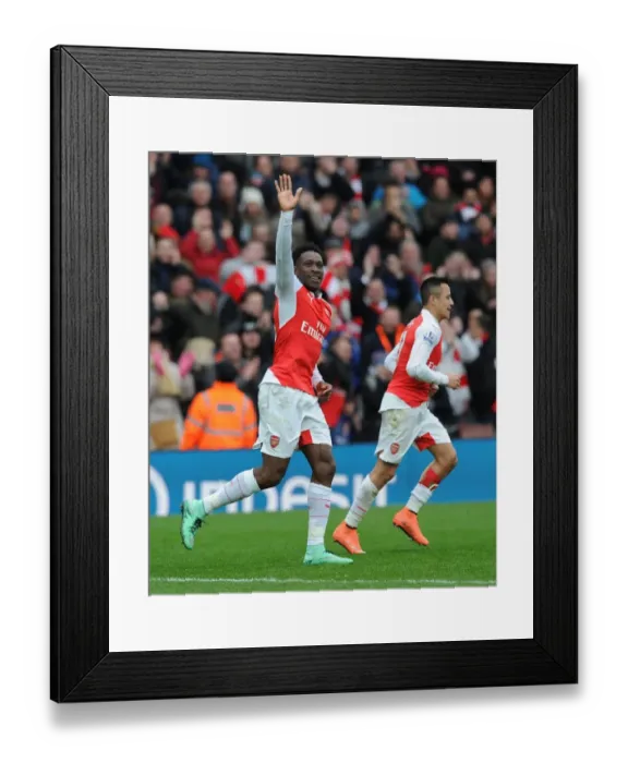 Framed Print : Danny Welbeck Scores His Second Goal: Arsenal vs. Leicester City (2015-16) Framed Print : Danny Welbeck Scores His Second Goal: Arsenal vs. Leicester City (2015-16)