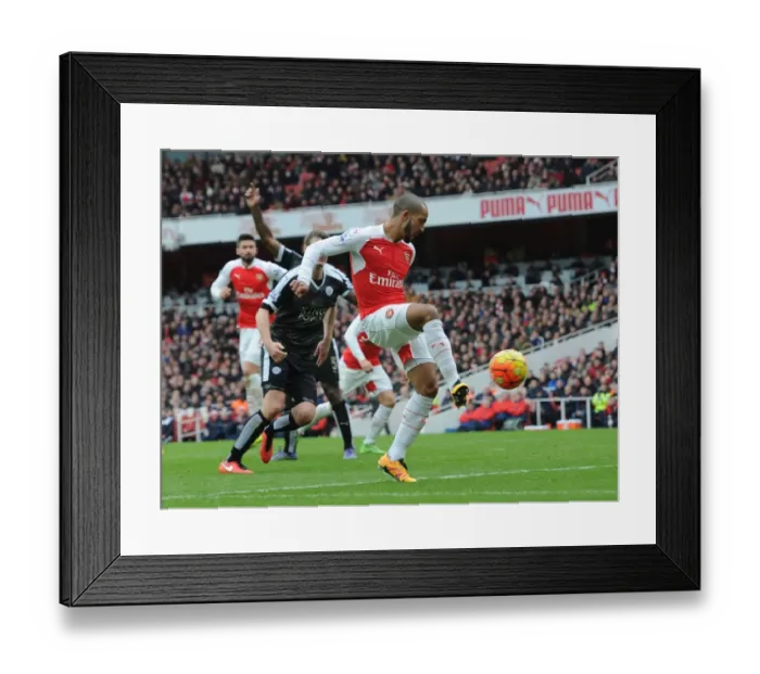 Framed Print : Theo Walcott Scores First Goal: Arsenal Triumphs Over Leicester City, Premier League 2015-16