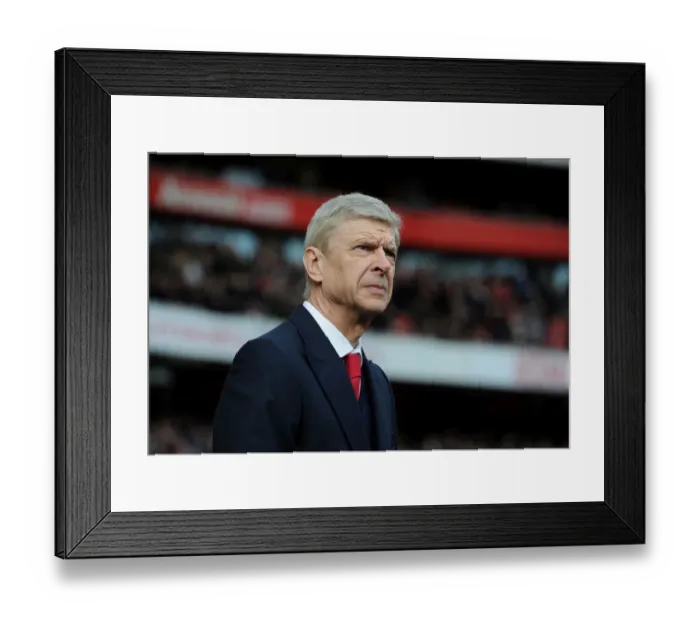 Framed Print : Arsene Wenger: Arsenal Manager at Emirates Stadium vs Leicester City, Premier League, London, 2016