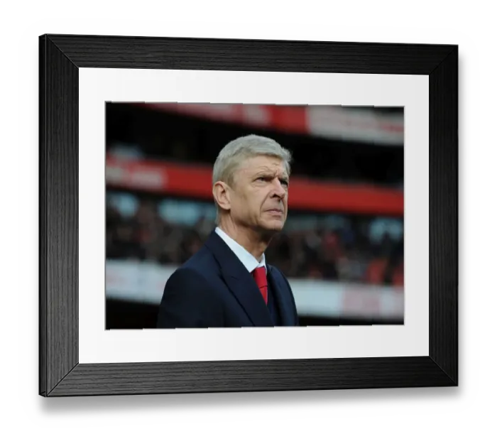 Framed Print : Arsene Wenger: Arsenal Manager before Arsenal vs. Leicester City, Premier League 2015-16 Framed Print : Arsene Wenger: Arsenal Manager before Arsenal vs. Leicester City, Premier League 2015-16