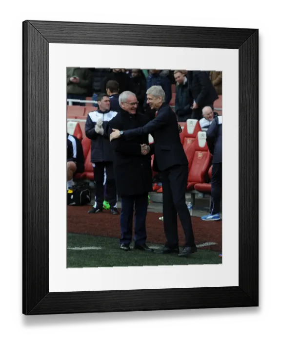Framed Print : Arsene Wenger and Claudio Ranieri's Pre-Match Handshake: Arsenal vs Leicester City, Premier League 2015-16 Framed Print : Arsene Wenger and Claudio Ranieri's Pre-Match Handshake: Arsenal vs Leicester City, Premier League 2015-16
